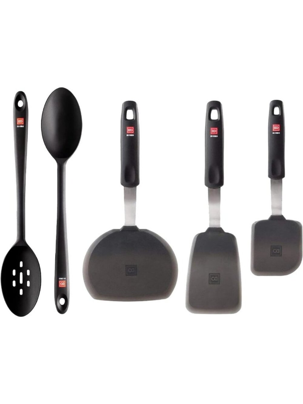 5-Piece Heat-Resistant Silicone Spatula & Spoon Set - BPA Free, Dishwasher Safe